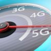 5G High speed network connection. Reaching 5g, speedometer closeup view. 3d illustration