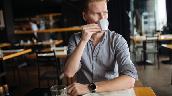 Businessman enjoying coffee