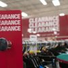 Clearance sale sign in store